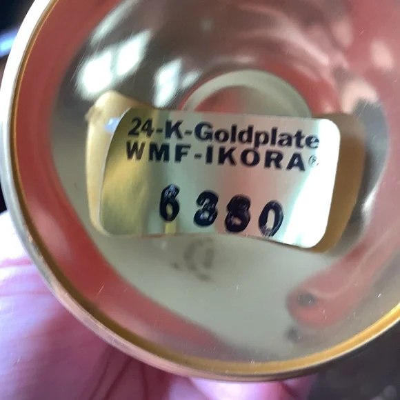 24K Gold Plated Wine Goblets WMF IKORA Germany Set of 4 Chalice - Picture 4 of 4